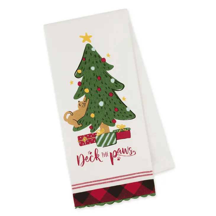 Deck the Paws Embellished Dishtowel - Shelburne Country Store