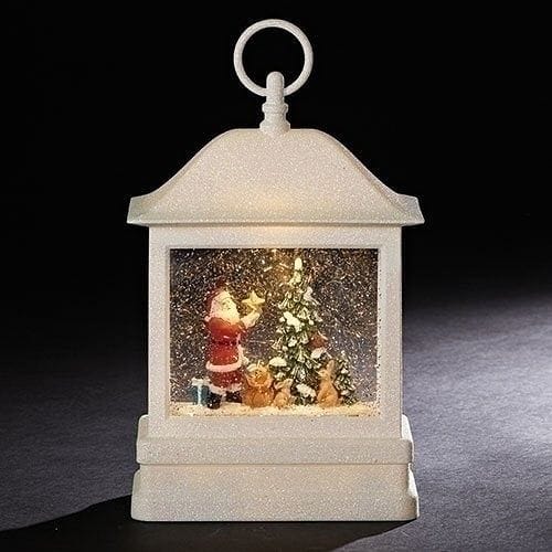 10.5 inch Swirl Lantern Glitterdome - Santa sets the Star - Shelburne Country Store