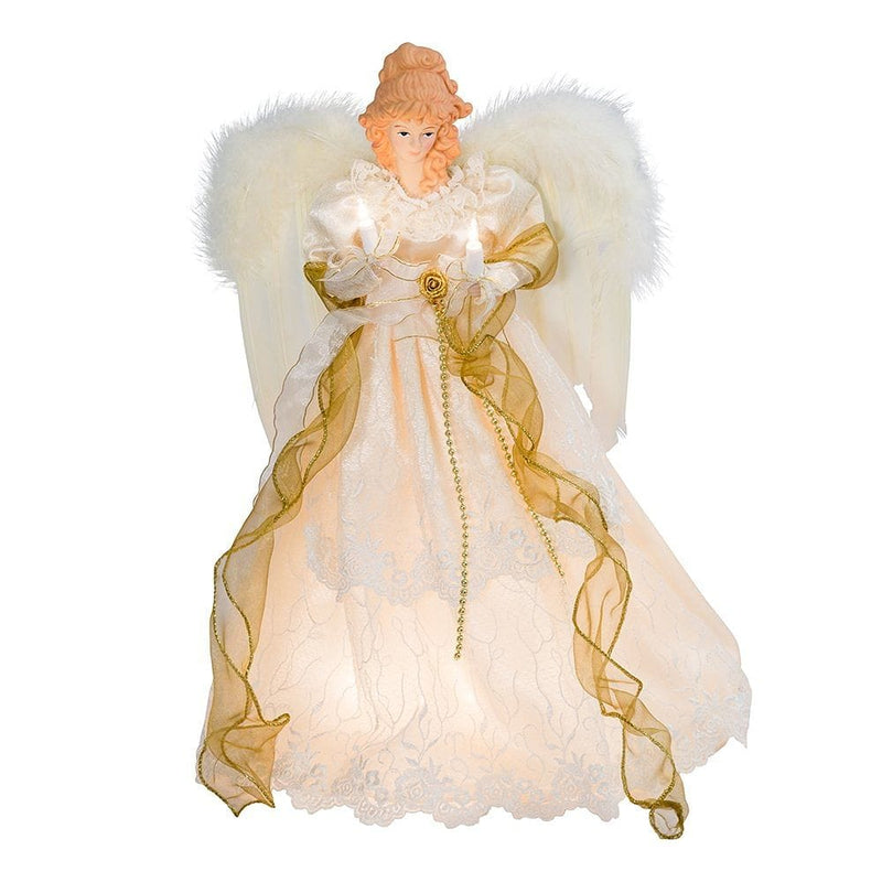 Ivory and Gold Angel Lighted Treetop - Shelburne Country Store