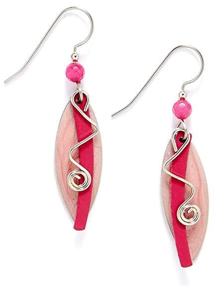 Pink Layered Coil Drop Earrings - Shelburne Country Store