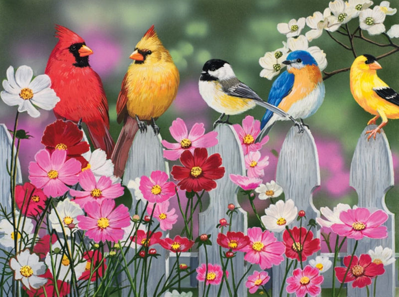 Song Birds and Cosmos - 500 Piece Puzzle - Shelburne Country Store