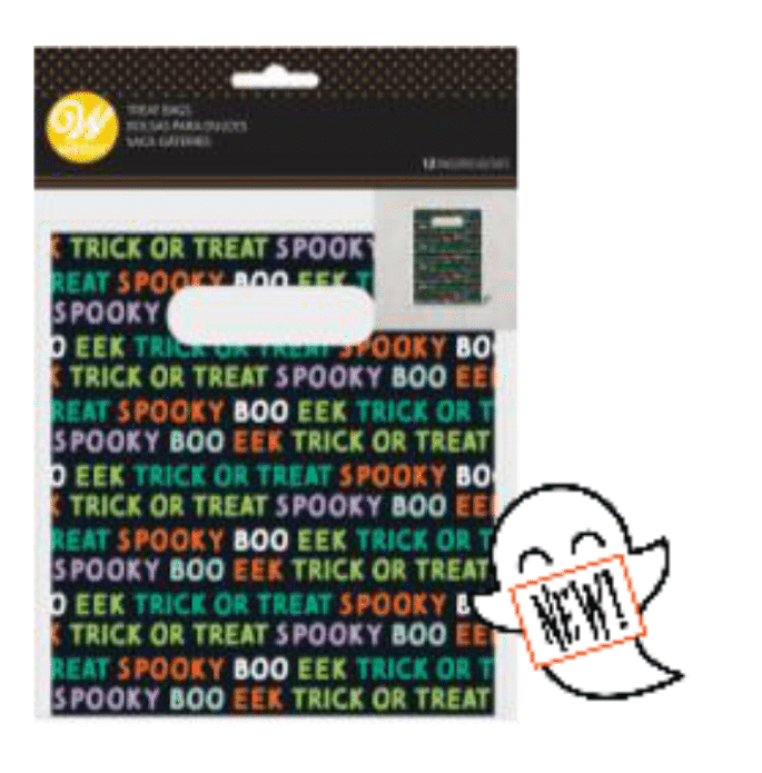 Halloween Treat Bags with Handle - 12 pc - Spooky Words - Shelburne Country Store