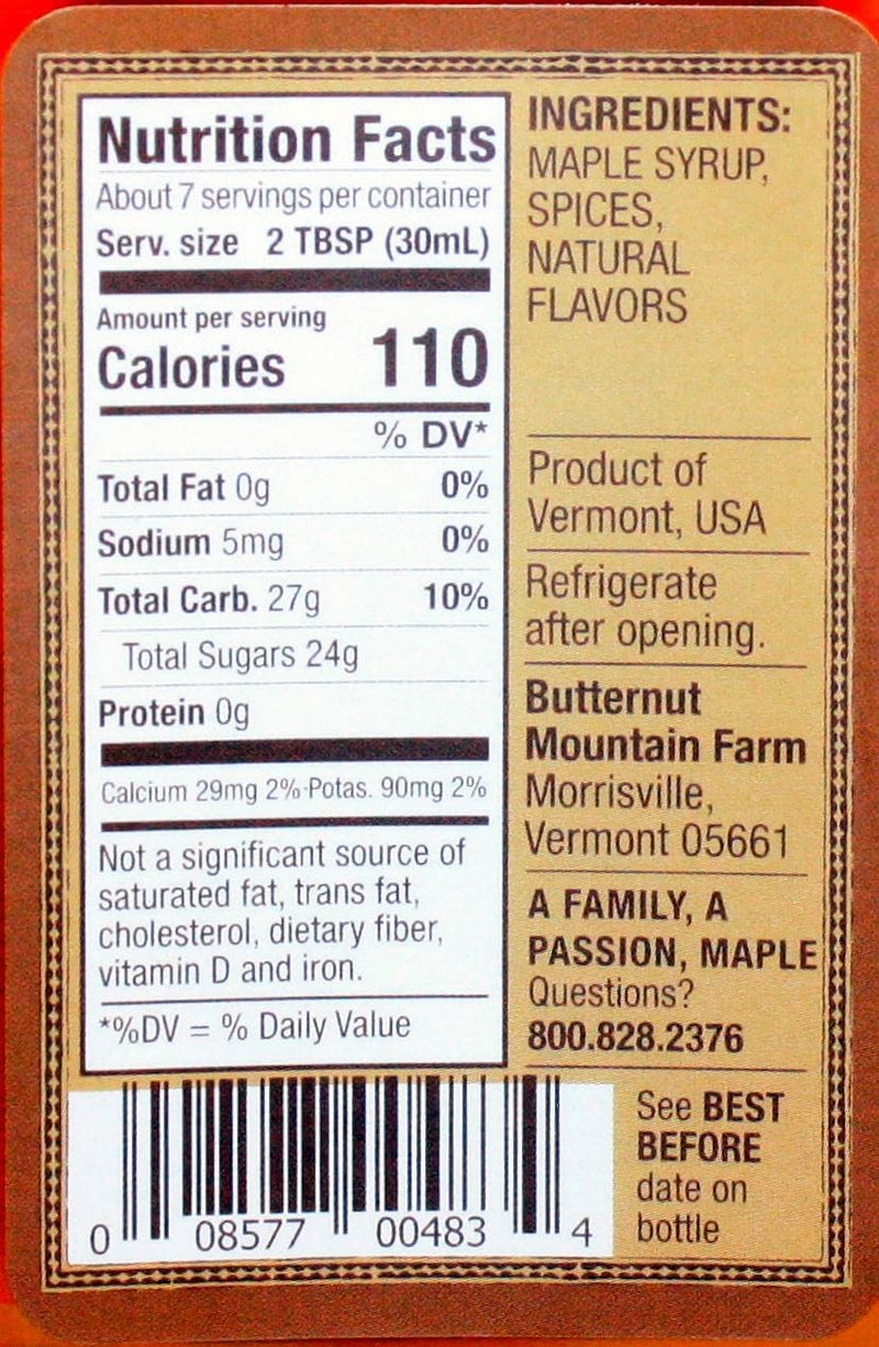 Sweet Autumn Infused Spices and Vanilla Maple Syrup - 6.7 Ounce - Shelburne Country Store