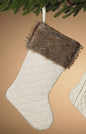 21" Knit Fabric Stocking - Brown Cuff - Shelburne Country Store