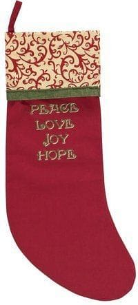 Peace, Love, Joy, Hope Stocking - Shelburne Country Store