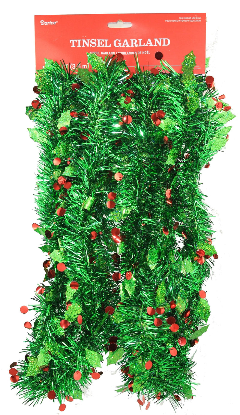 Holiday Home Tinsel Garland: 12 feet - - Shelburne Country Store