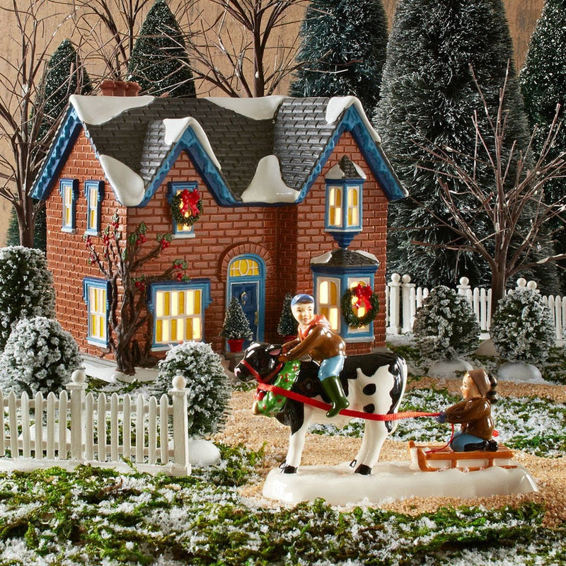 Snow Village Gothic Revival Farm Light House, 6.7 inch - Shelburne Country Store
