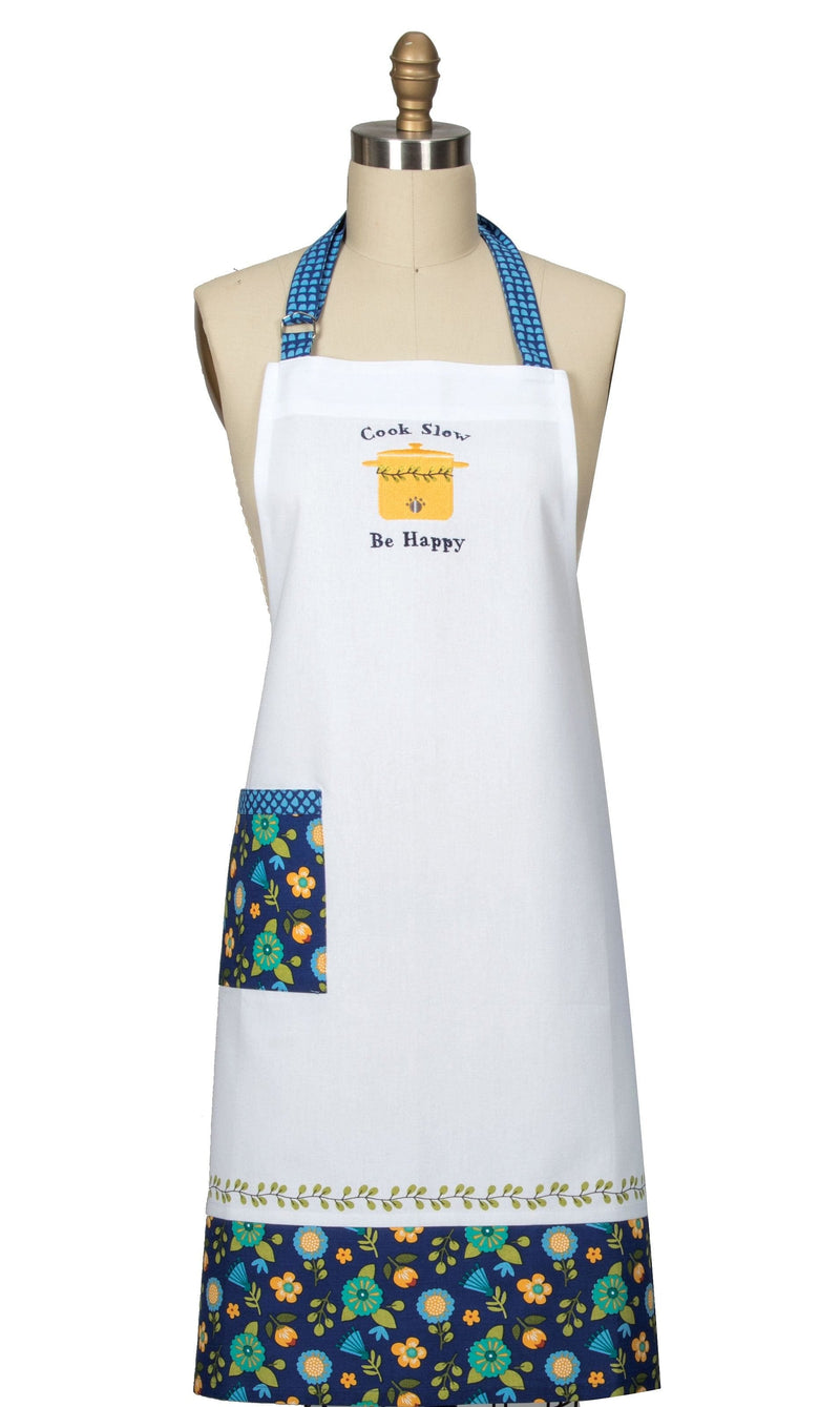Embroidered Chef Apron - Cook Slow - Be Happy - Shelburne Country Store