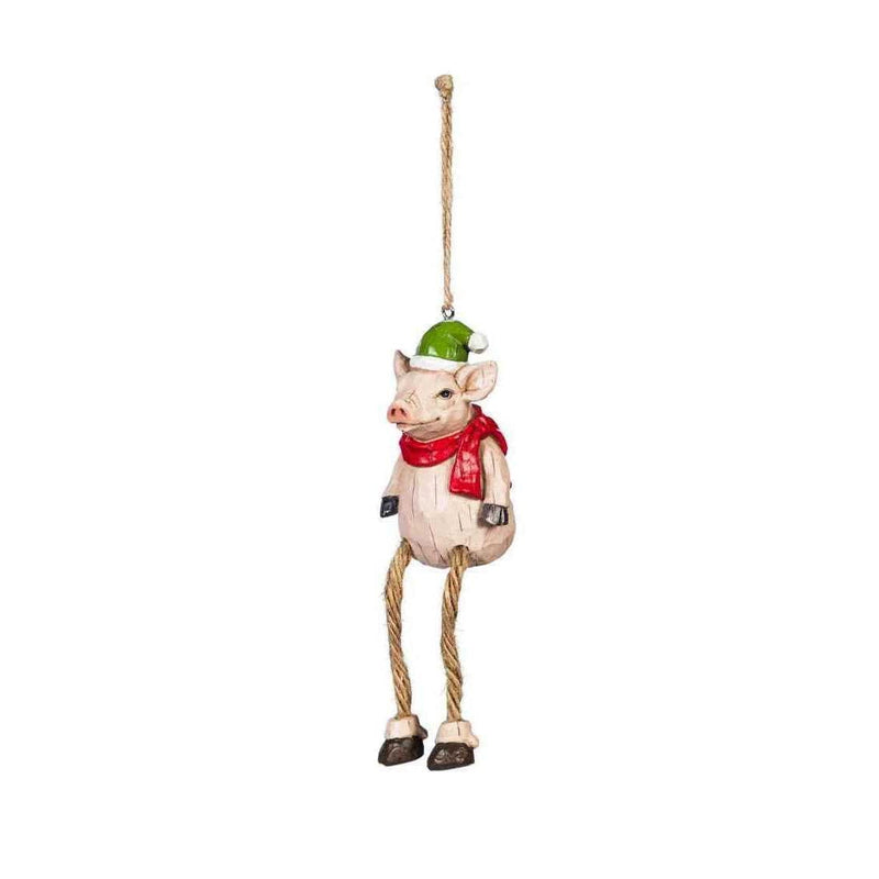 Dangling Leg Farmhouse Ornament - Pig - Shelburne Country Store