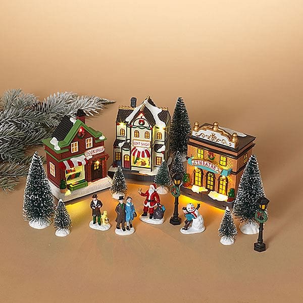 17 Piece Lighted Holiday Village - Shelburne Country Store