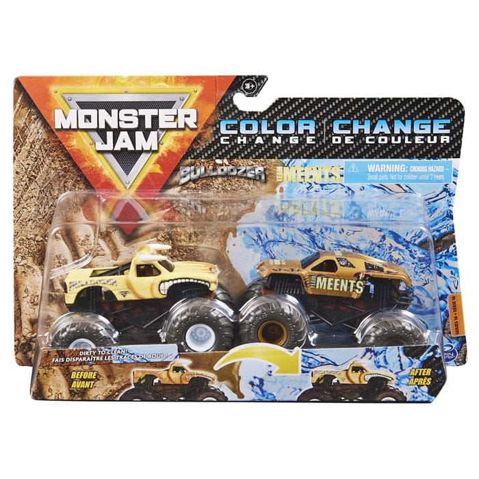 Monster Jam 1:64 2-Pack (Dirty to Clean) Bulldoozer vs Team Meents - Shelburne Country Store