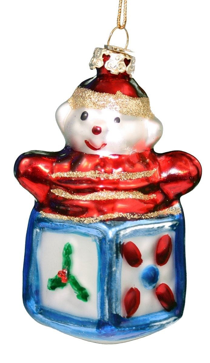 3 Inch Boxed Glass Ornament - Bear Block - Shelburne Country Store