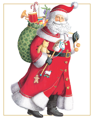 Santa With Toy Sack Boxed Christmas Cards - Shelburne Country Store