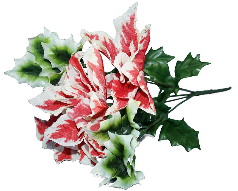 13 inch Variegated Poinsettia Stem - Shelburne Country Store