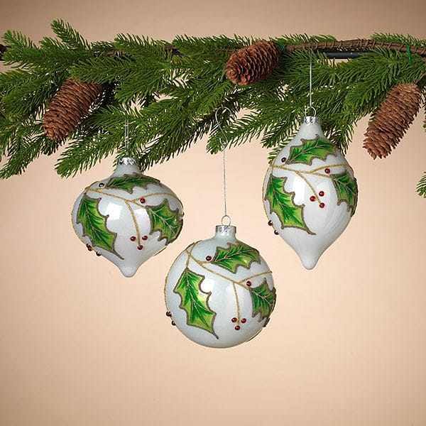 7 Inch Glass Holly Ornament -  Onion - Shelburne Country Store