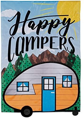 Happy Campers   Garden Applique  Flag - Shelburne Country Store