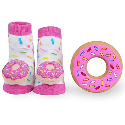 Donut Sock and Rattle Gift Set - Shelburne Country Store