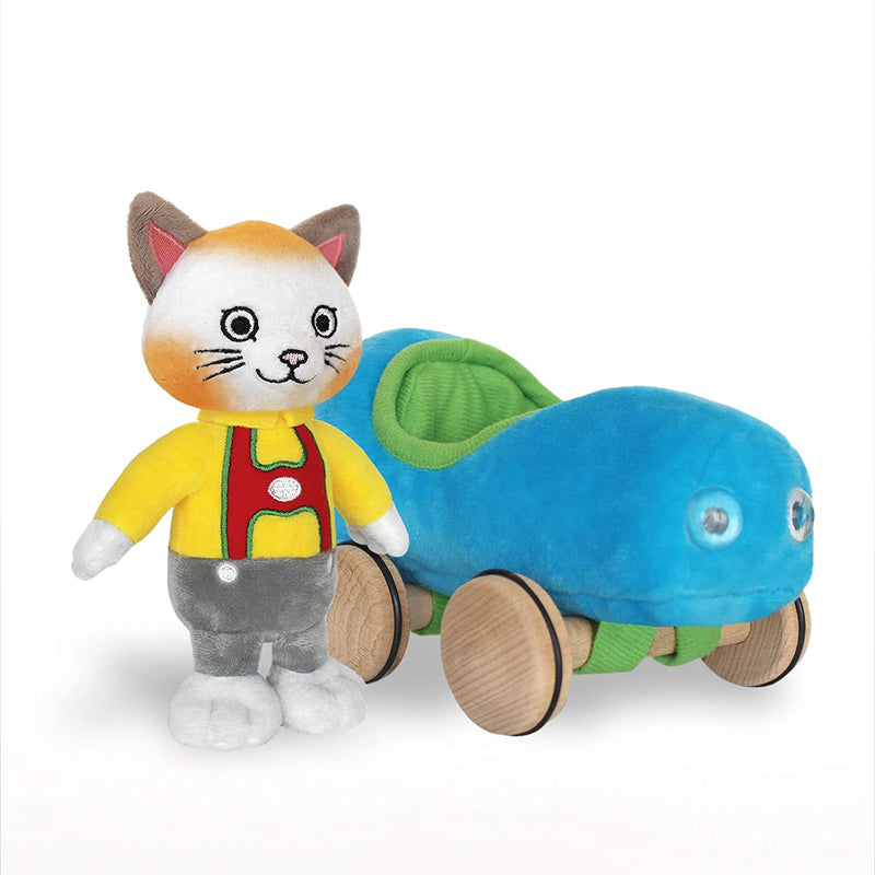 Huckle Cat Soft Toy  With Blue Car - Shelburne Country Store