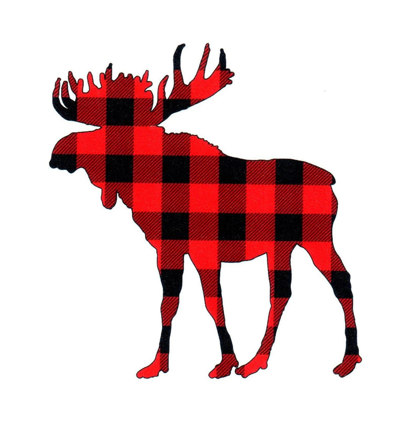 Plaid Moose Sticker - Shelburne Country Store