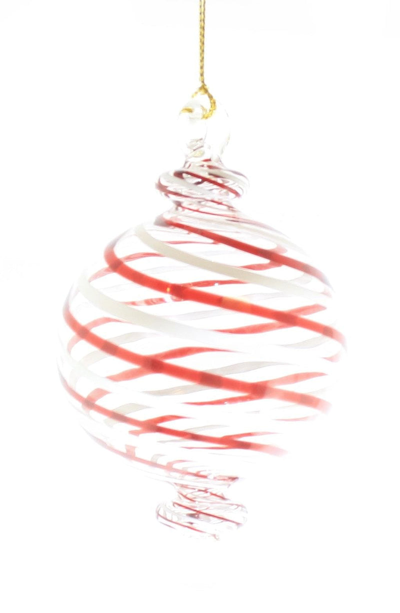 Candy Cane Striped Globe Ornament - Shelburne Country Store