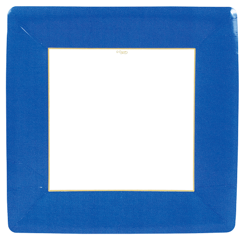 Grosgrain Border Paper Goods (Marine Blue) - Dinner Plate - Shelburne Country Store