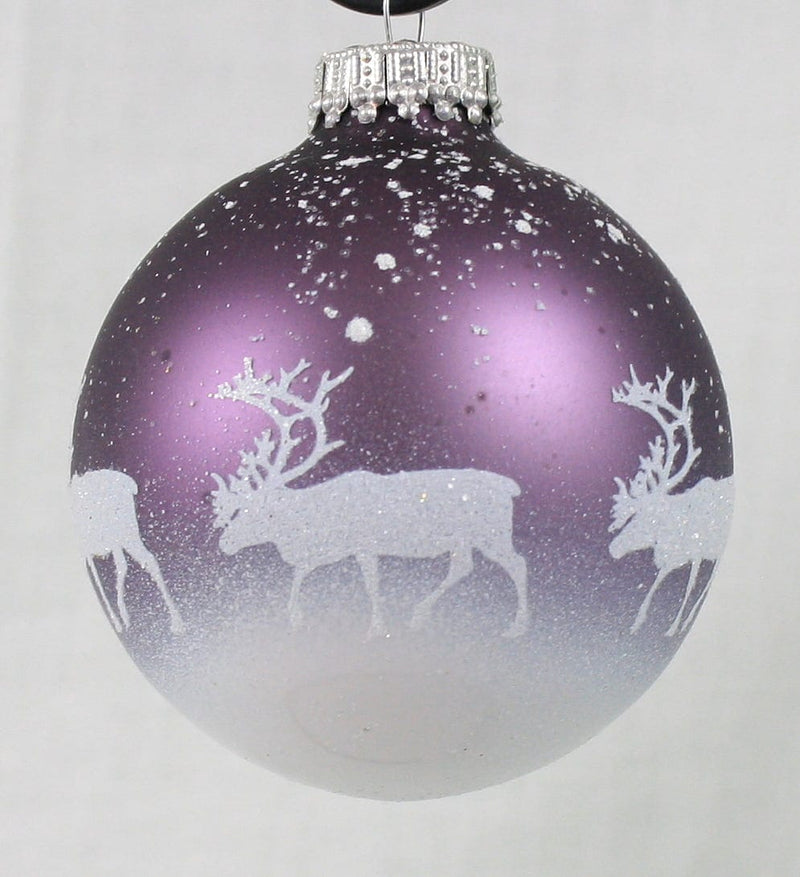 Krebs Value Glass Ball 4 pack - Midnight Reindeer - Shelburne Country Store
