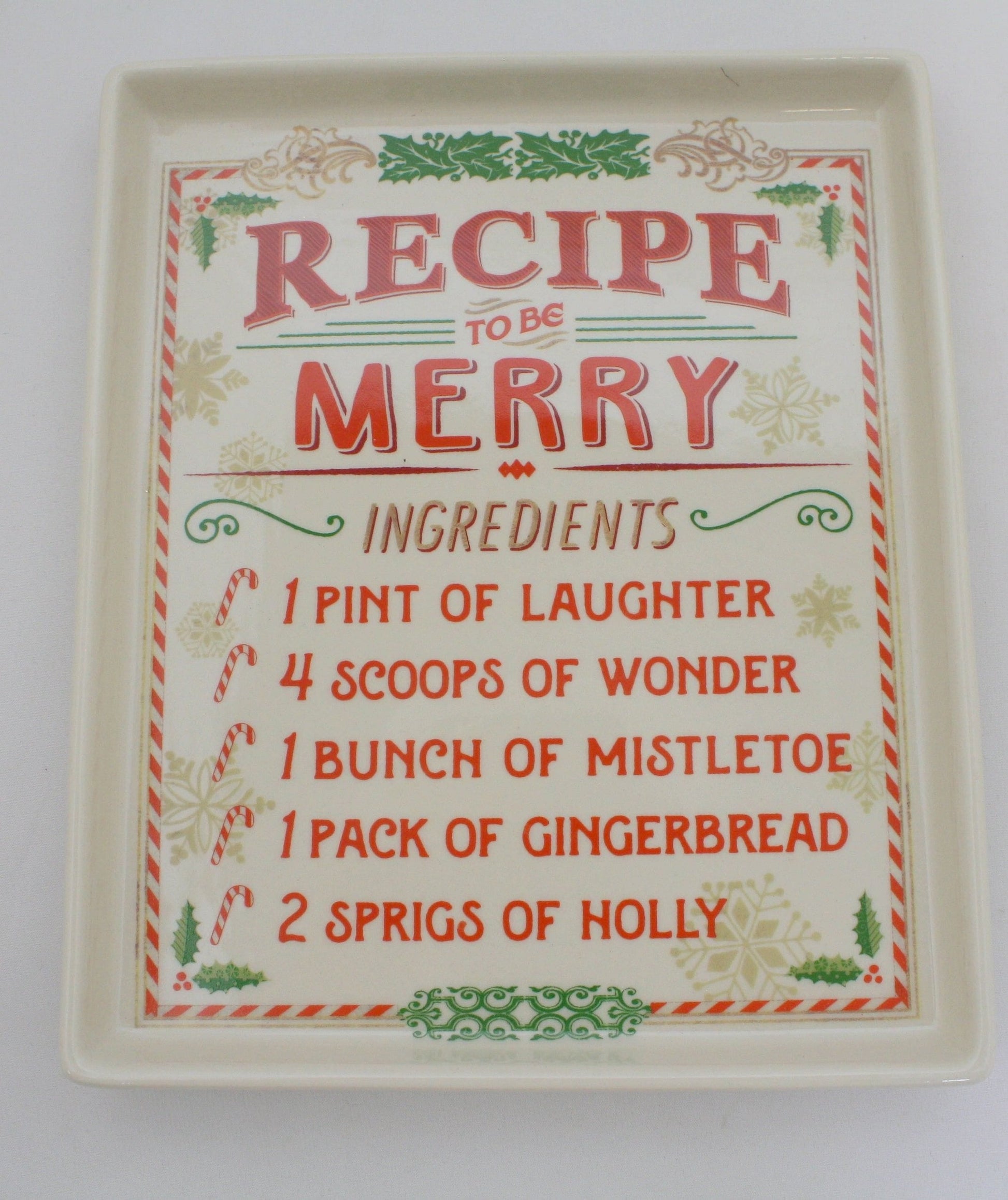 Stoneware Recipe Plate - Be Merry - Shelburne Country Store