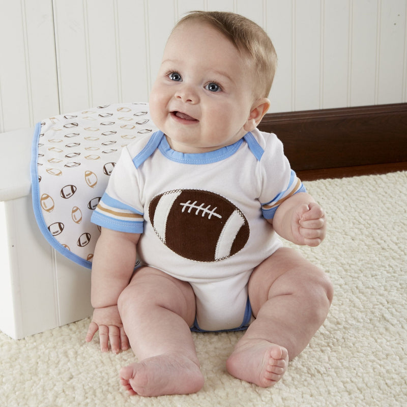 Tiny Touchdown 3 Piece Football Themed Layette Set, 0-6 Months - Shelburne Country Store