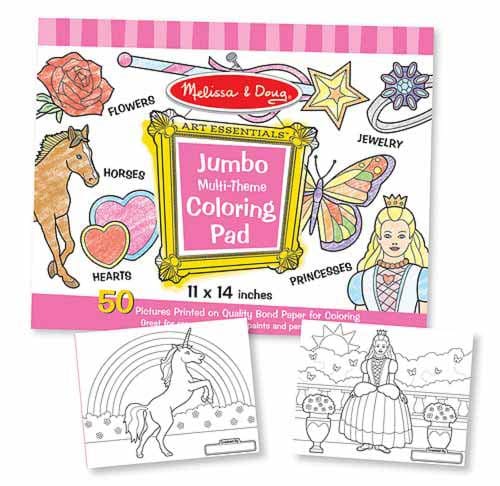 Jumbo Coloring Pad - Pink 11 inch - Pink - Shelburne Country Store