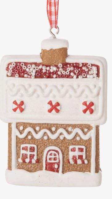 Gingerbread House Ornament - Red - Shelburne Country Store