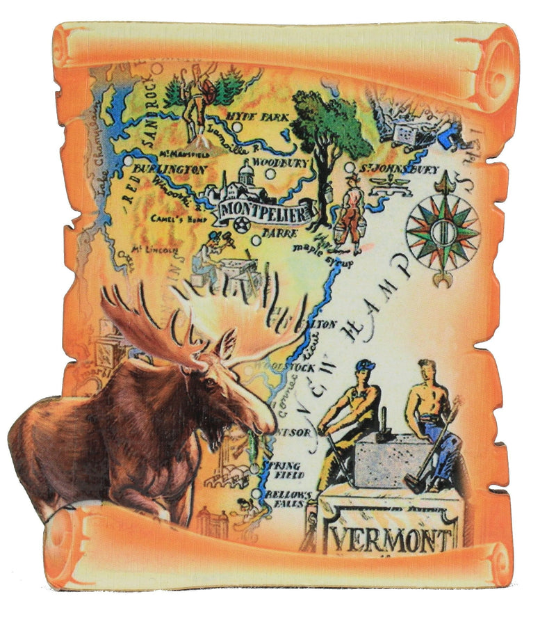Vermont Moose/Map Magnet - Shelburne Country Store