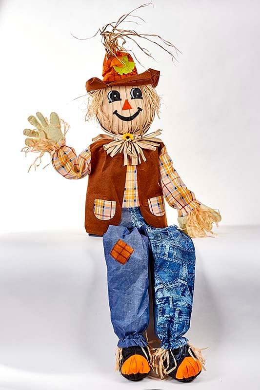 60 Inch Sitting Scarecrow - Shelburne Country Store
