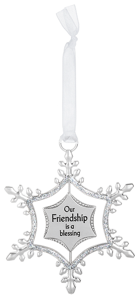 Swirling Snowflake Ornament - Our Friendship is a Blessing - Shelburne Country Store