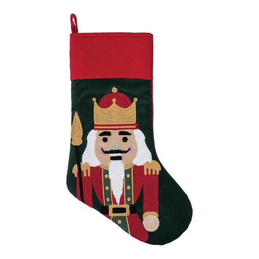 Nutcracker Chain Stitched Tufted Stocking - Shelburne Country Store