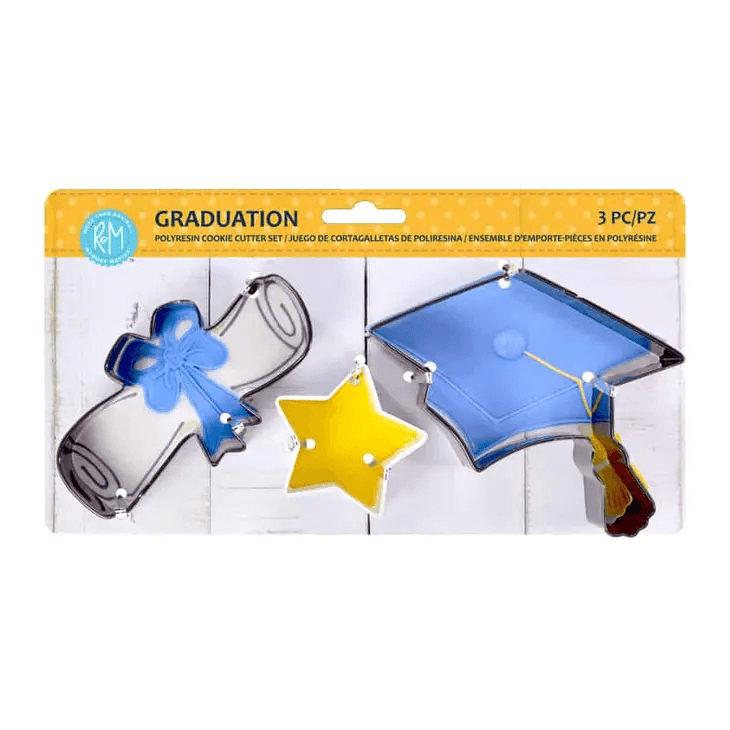 Graduation 3 PC Color Cookie Cutter Carded Set - Shelburne Country Store