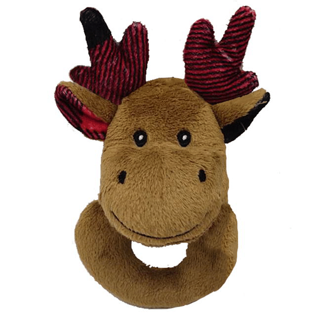 Woodsy Baby Rattle Ring Moose - Shelburne Country Store
