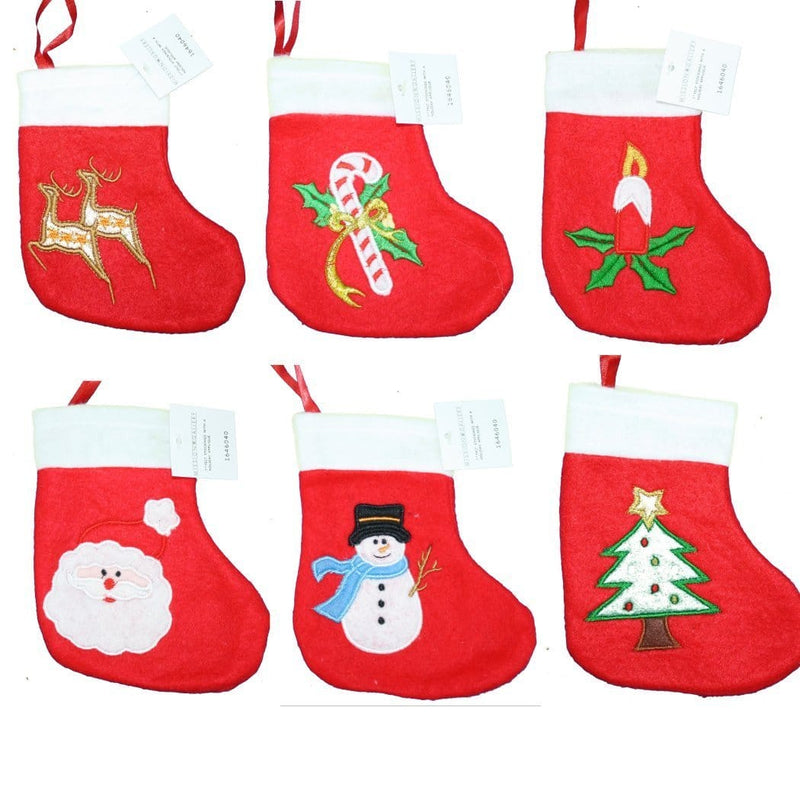 7 inch Felt Stockings With A Holiday Icon - - Shelburne Country Store