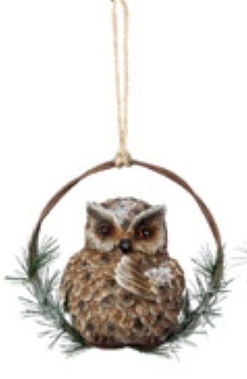 Perched Animal Ornament -  Owl - Shelburne Country Store