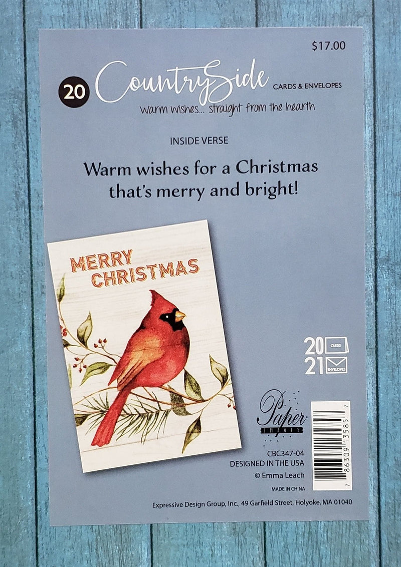 Countryside 20 Christmas Card Set - Christmas Cardinal - Shelburne Country Store