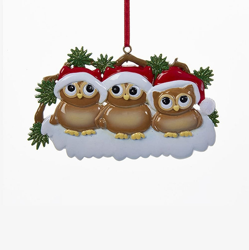 Owl Family of 3 Ornament For Personalization - Shelburne Country Store