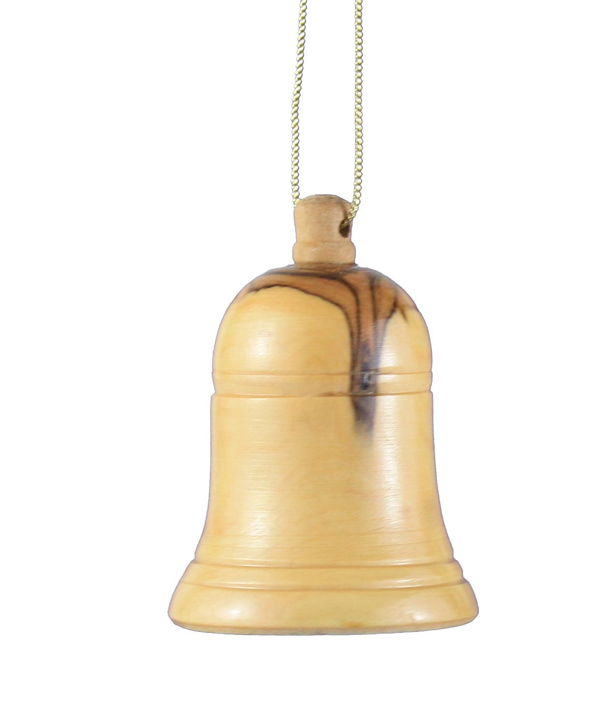 Solid Olive Wood Bell Ornament -  Small (2.25") - Shelburne Country Store