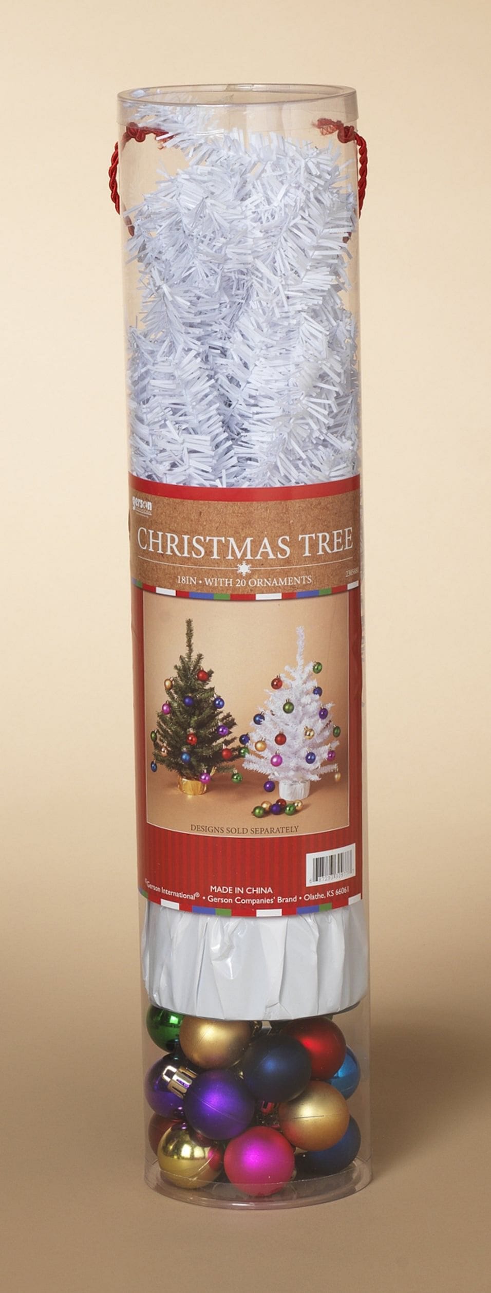 18 Inch Christmas Tree with 20 Ornaments - White - Shelburne Country Store