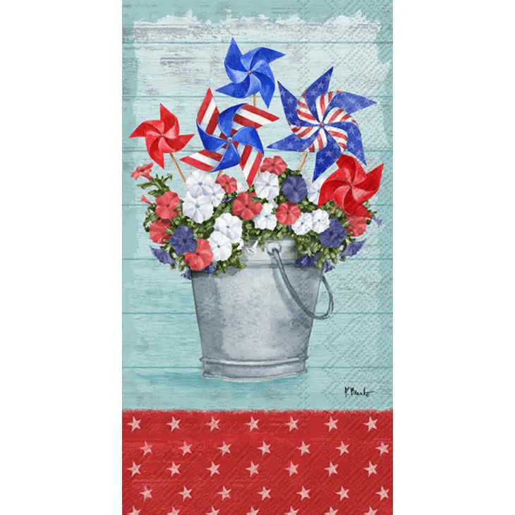 Paper Guest Towels 16 count Patriotic Pinwheel 4th of July - Shelburne Country Store