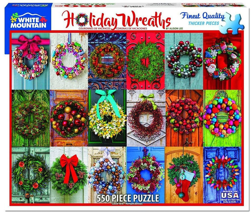 Holiday Wreaths - 550 Piece Jigsaw Puzzle - Shelburne Country Store