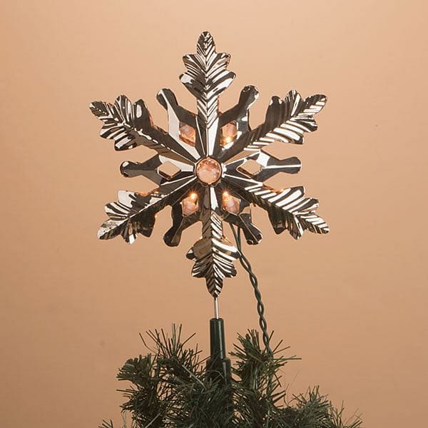 Silver Metal Snowflake Tree Topper - Shelburne Country Store