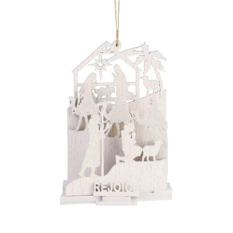 Rejoice White Nativity Ornament - Shelburne Country Store