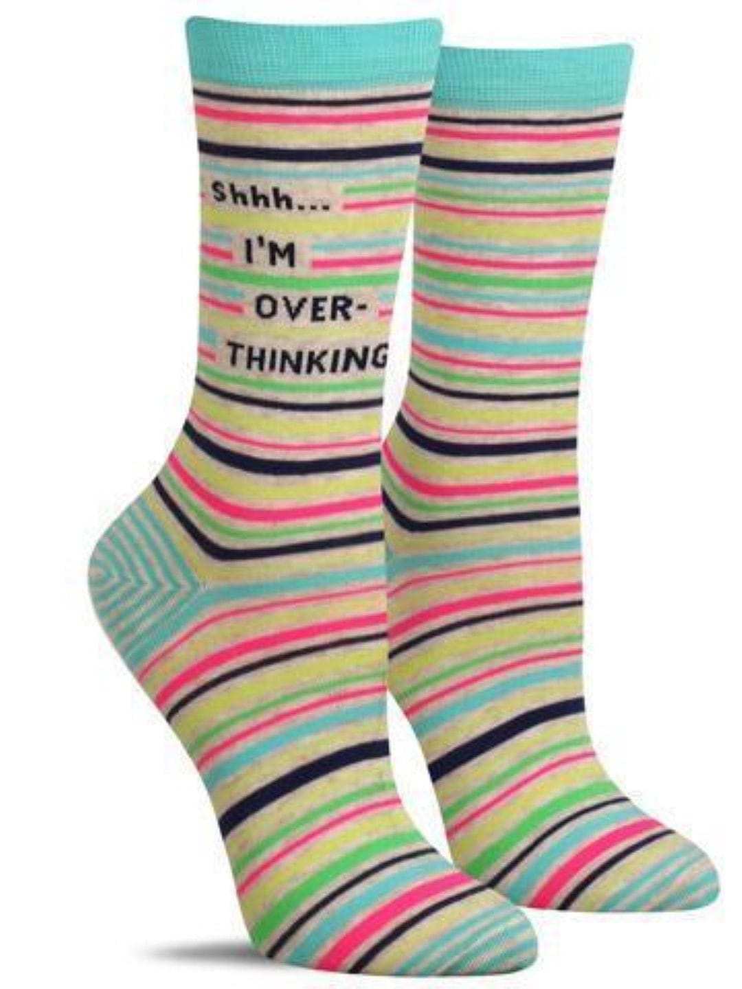 Women's Crew Socks - Shhh... I'm over-thinking - Shelburne Country Store