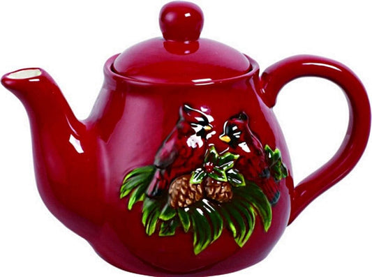 Pinecone Cardinal Teapot - Shelburne Country Store