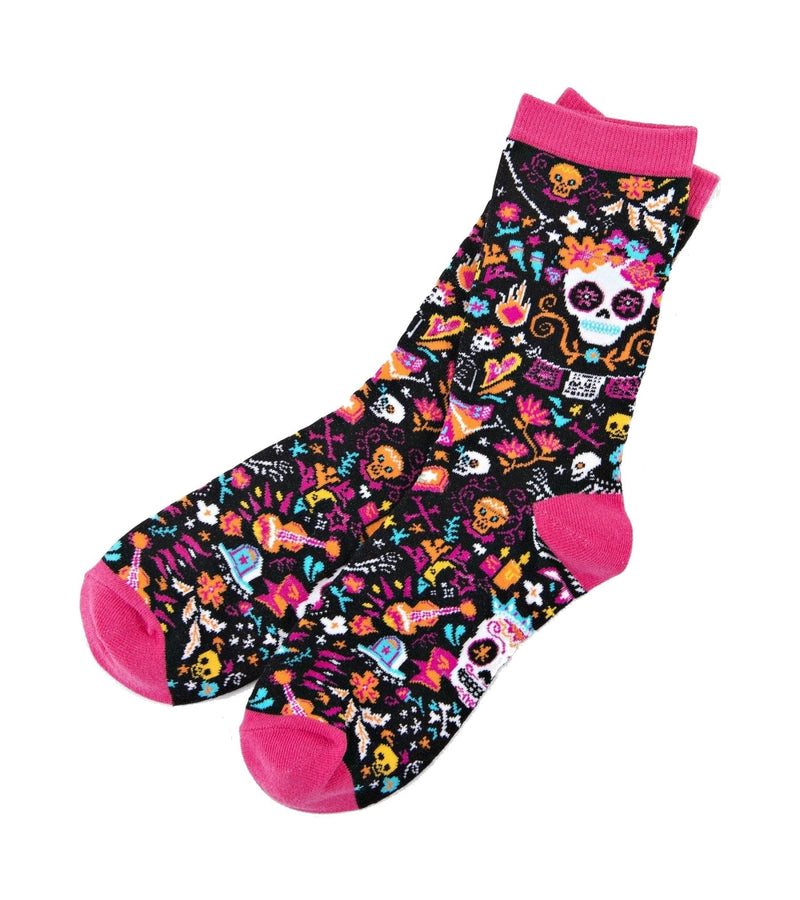 Hatley Ladies Crew Socks - Day of the Dead - Shelburne Country Store