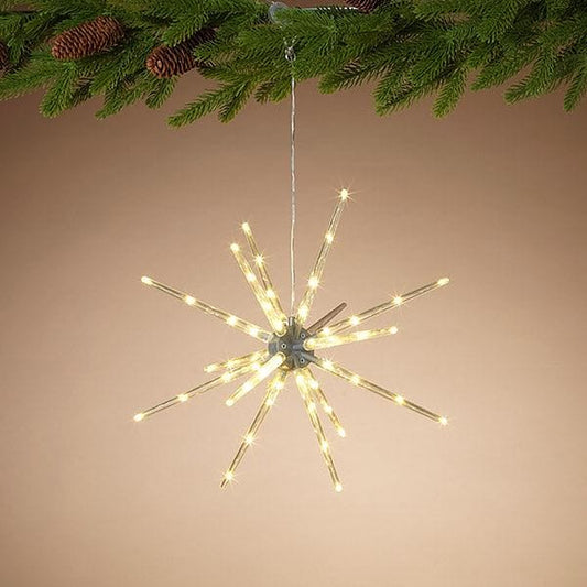 14 Inch Lighted Star Burst Ornament - Warm White - Shelburne Country Store